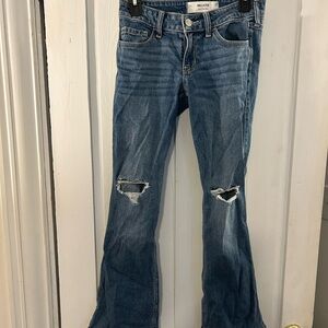 Hollister Women's Flare Jeans in Distressed Blue